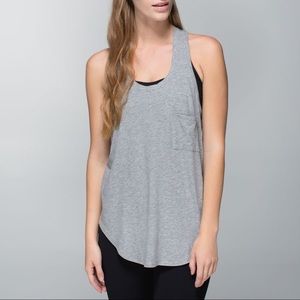 Lululemon Yogi Racerback Tank Top in Heathered Medium Grey Sz 8